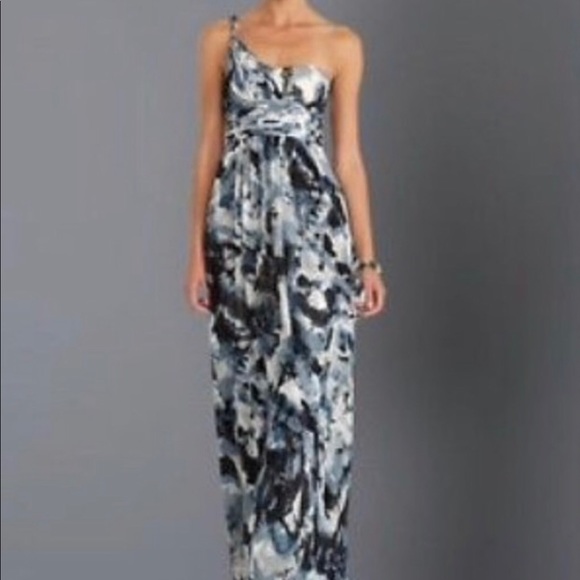 BCBGMaxAzria Dresses & Skirts - BCBGMaxAria | Dark Blue Grey One Shoulder Dress 8